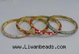 CEB94 6mm width gold plated alloy with enamel bangles wholesale