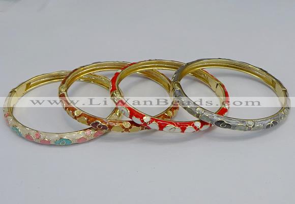 CEB94 6mm width gold plated alloy with enamel bangles wholesale