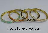 CEB95 6mm width gold plated alloy with enamel bangles wholesale