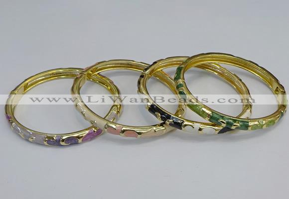 CEB97 6mm width gold plated alloy with enamel bangles wholesale