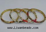 CEB98 6mm width gold plated alloy with enamel bangles wholesale