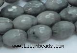 CEE29 15.5 inches 13*18mm faceted rice eagle eye jasper beads