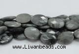 CEE50 15.5 inches 8*10mm faceted oval eagle eye jasper beads