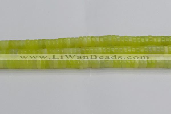 CEJ221 15.5 inches 3*8mm heishi lemon jade beads wholesale