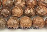 CEJ310 15 inches 6mm faceted round elephant skin jasper beads