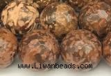 CEJ311 15 inches 8mm faceted round elephant skin jasper beads