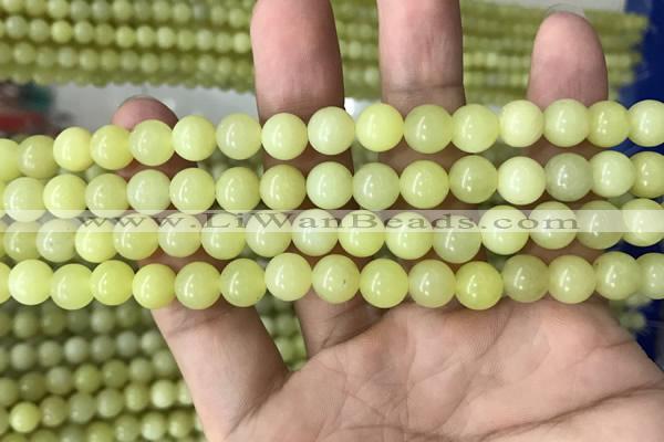 CEJ352 15.5 inches 8mm round lemon jade beads wholesale