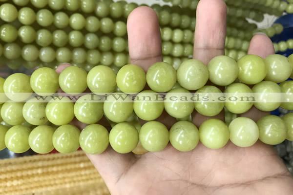 CEJ355 15.5 inches 14mm round lemon jade beads wholesale