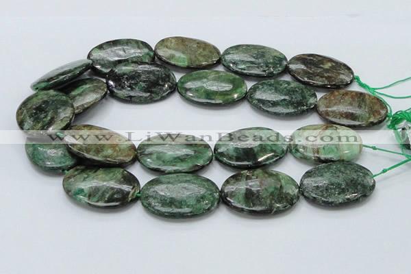 CEM15 15.5 inches 30*40mm oval emerald gemstone beads wholesale