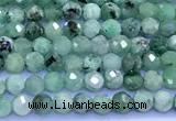 CEM77 15 inches 2mm faceted round emerald beads