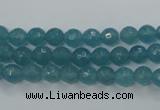 CEQ12 15.5 inches 6mm faceted round blue sponge quartz beads