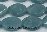 CEQ126 15.5 inches 18*25mm twisted oval blue sponge quartz beads