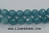 CEQ14 15.5 inches 8mm faceted round blue sponge quartz beads