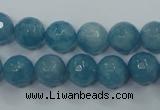 CEQ15 15.5 inches 10mm faceted round blue sponge quartz beads