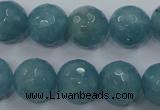 CEQ17 15.5 inches 14mm faceted round blue sponge quartz beads