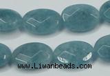 CEQ193 15.5 inches 13*18mm faceted oval blue sponge quartz beads