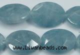 CEQ195 15.5 inches 18*25mm faceted oval blue sponge quartz beads