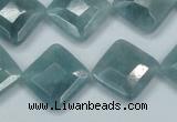 CEQ214 15.5 inches 16*16mm faceted diamond blue sponge quartz beads