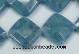 CEQ216 15.5 inches 20*20mm faceted diamond blue sponge quartz beads