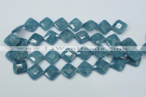 CEQ216 15.5 inches 20*20mm faceted diamond blue sponge quartz beads