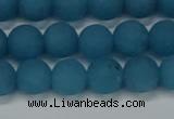 CEQ267 15.5 inches 8mm round matte blue sponge quartz beads