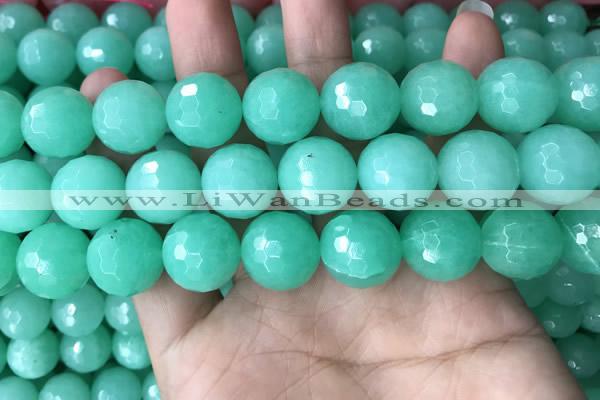 CEQ316 15.5 inches 16mm faceted round green sponge quartz beads