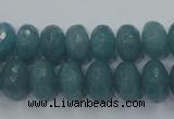 CEQ35 15.5 inches 8*12mm faceted rondelle blue sponge quartz beads