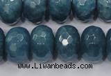 CEQ38 15.5 inches 13*18mm faceted rondelle blue sponge quartz beads