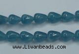 CEQ43 15.5 inches 7*9mm teardrop blue sponge quartz beads