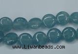 CEQ92 15.5 inches 10mm flat round blue sponge quartz beads