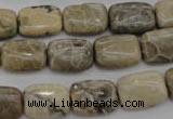 CFA220 15.5 inches 10*14mm rectangle chrysanthemum agate beads