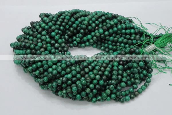 CFA66 15.5 inches 6mm round green chrysanthemum agate beads