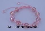 CFB520 12mm faceted round crystal beads adjustable bracelet wholesale