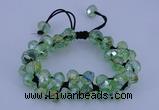 CFB581 8*10mm faceted rondelle crystal beads adjustable bracelet