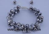 CFB585 8*10mm faceted rondelle crystal beads adjustable bracelet