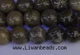 CFC213 15.5 inches 10mm round grey fossil coral beads wholesale