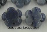 CFG1023 15.5 inches 16mm carved flower blue aventurine beads