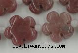 CFG1025 15.5 inches 16mm carved flower rhodochrosite beads