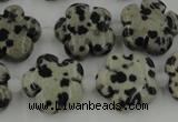 CFG1026 15.5 inches 16mm carved flower dalmatian jasper beads