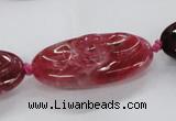 CFG1135 15.5 inches 20*40mm carved oval agate gemstone beads