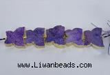 CFG1192 7.5 inches 40*45mm - 45*55mm butterfly druzy agate beads