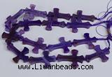 CFG1232 15.5 inches 32*45mm - 35*48mm cross dragon veins agate beads