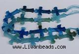 CFG1234 15.5 inches 32*45mm - 35*48mm cross dragon veins agate beads