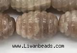 CFG1507 15.5 inches 15*20mm carved rice moonstone beads