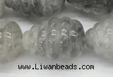 CFG1516 15.5 inches 15*20mm carved teardrop cloudy quartz beads