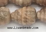 CFG1518 15.5 inches 15*20mm carved teardrop moonstone beads