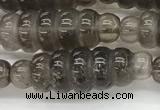 CFG1540 15.5 inches 10*30mm carved rice smoky quartz beads