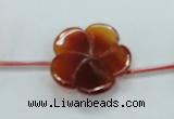 CFG19 15.5 inches 24mm carved flower natural red agate beads