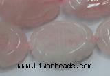 CFG207 15.5 inches 22*30mm carved oval rose quartz gemstone beads