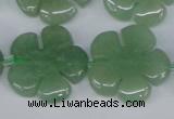 CFG218 15.5 inches 24mm carved flower green aventurine beads